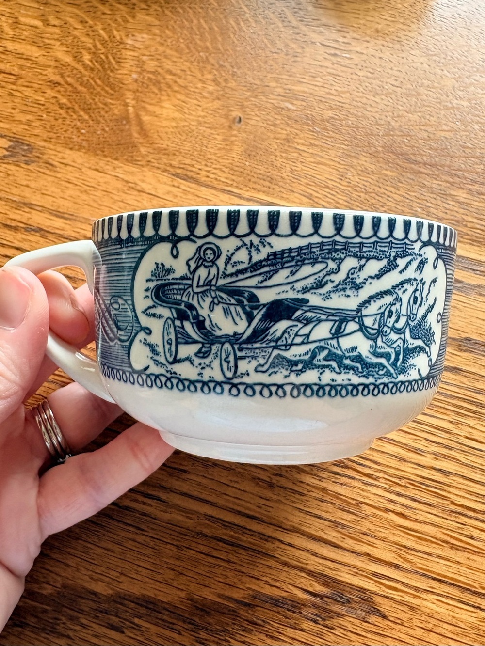 Vintage Currier & Ives Tea Cups - Set of 4 - Picture 7 of 13